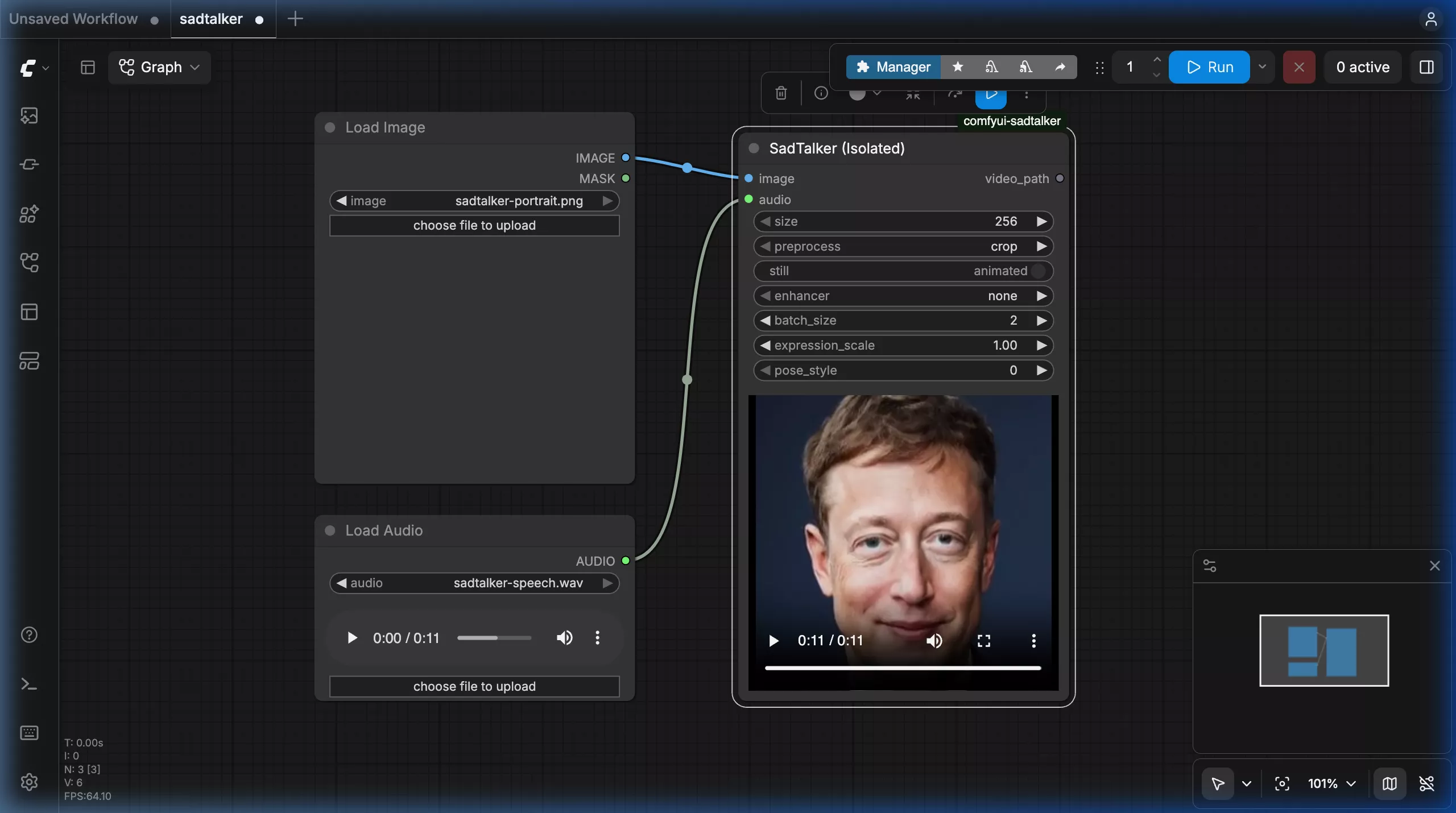 ComfyUI default dashboard interface