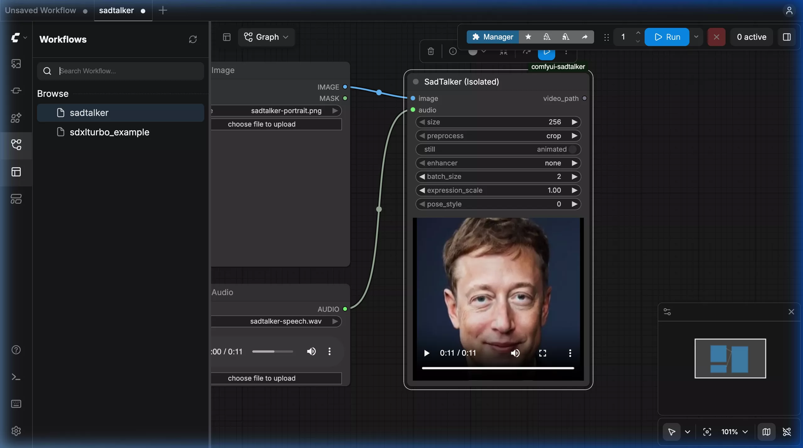 Opening workflow dialog inside ComfyUI