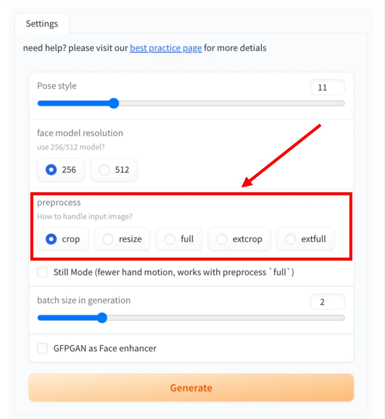 SadTalker Interface Preview