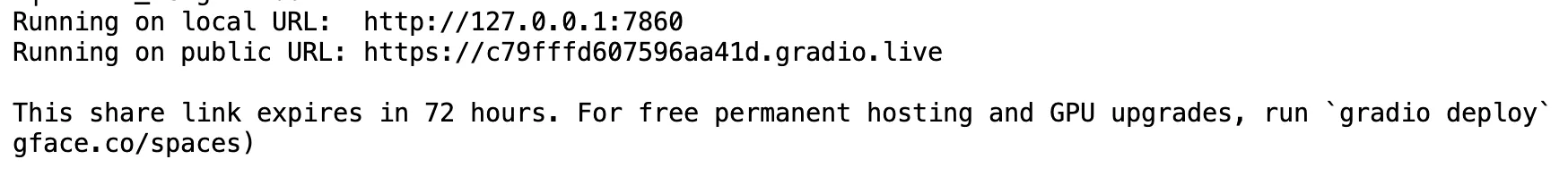 Gradio active local and public demo link