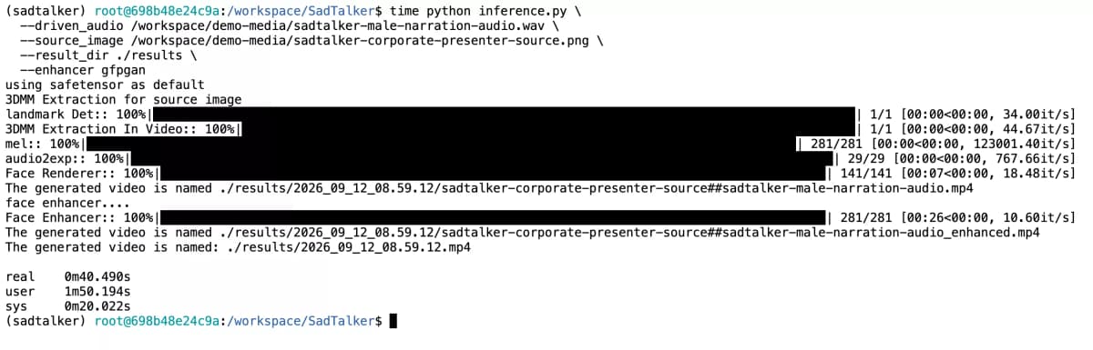Terminal screenshot showing real 40.490s execution time on Linux RTX 4090