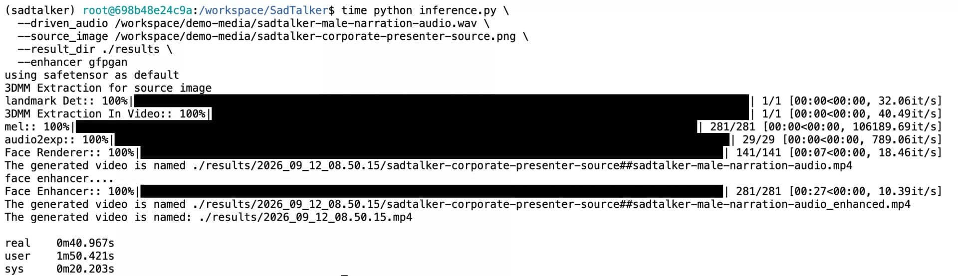 Python inference execution time details