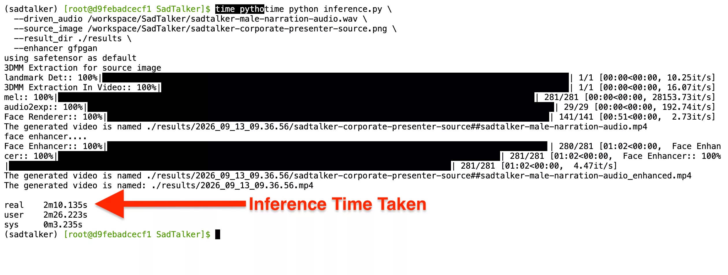 RTX 3090 terminal screenshot showing real 2m10.135s execution time