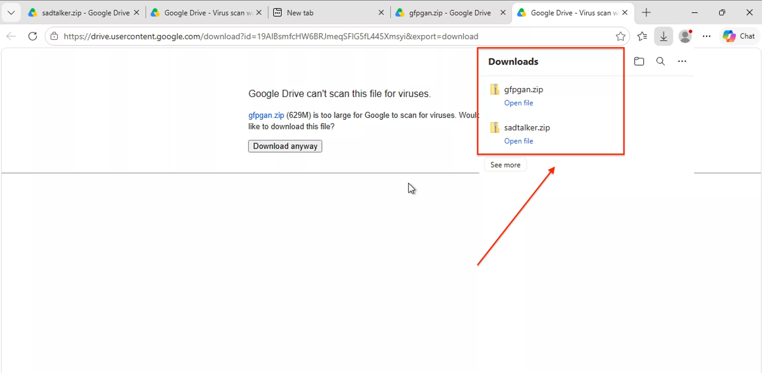 Google Drive for SadTalker checkpoints and GFPGAN weights archive