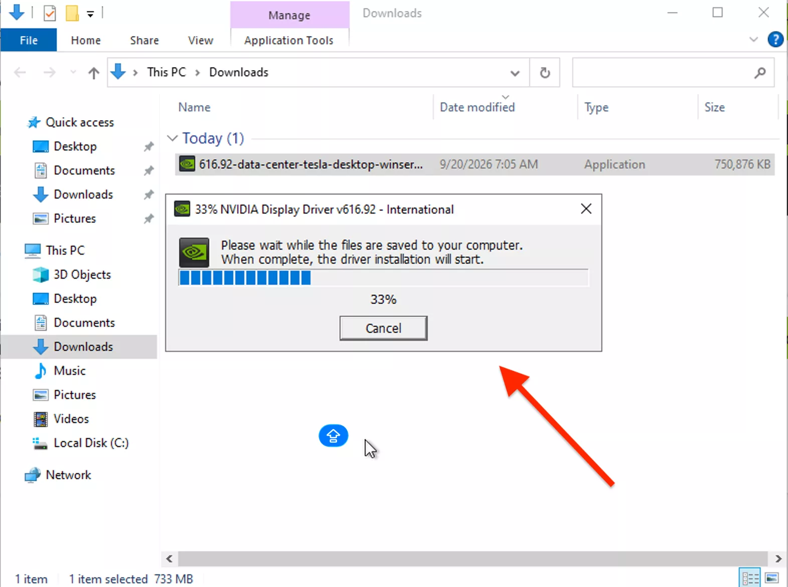 NVIDIA installer unpacking driver files to C:\NVIDIA